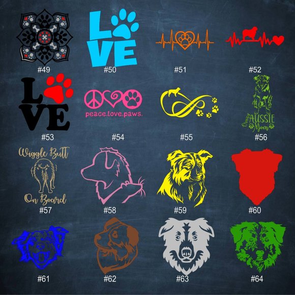 7-9" AUSTRALIAN SHEPHERD with or without HEADBAND VINYL DECAL #AUS66 - Picture 6 of 11